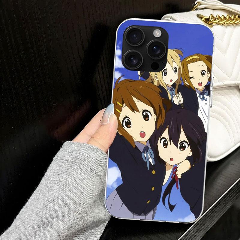 K On! Hirasawa Yui Anime Case for iPhone 17 Air 16 16E 15 14 11 Pro Max Soft Phone Cover 12 13 Mini 7 SE 2020 8 Silicone Black C