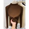 Inside temperament semi-turtleneck slim-fitting long-sleeved knitted sweater women's winter versatile casual sweater base