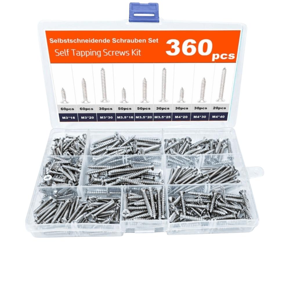 

360 PCS Carbon Steel Deck Screws M 3.5 Wood Screws Boxed Exterior Deck Screws Deck Building срібний