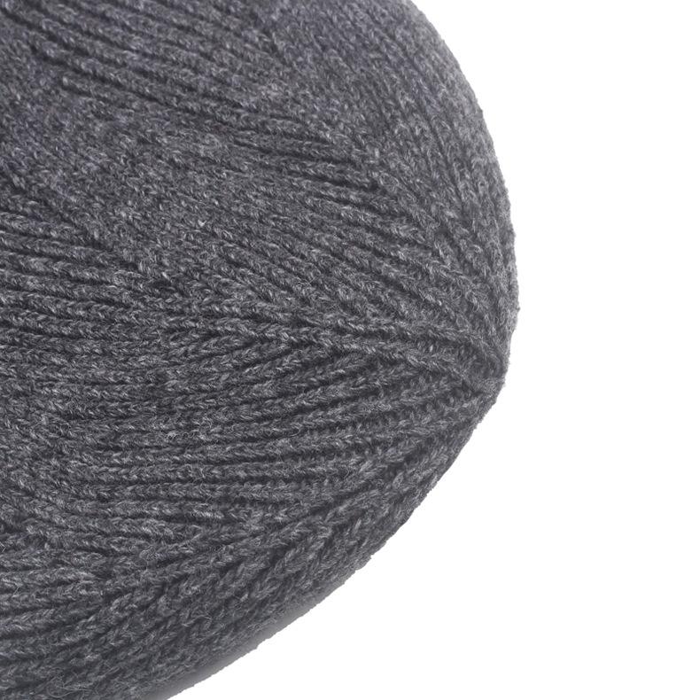 Wollmütze Herren Winter Skullies Beanies Britische Strickmütze Einfarbige Wollmütze Doppelschichtige Samtmütze