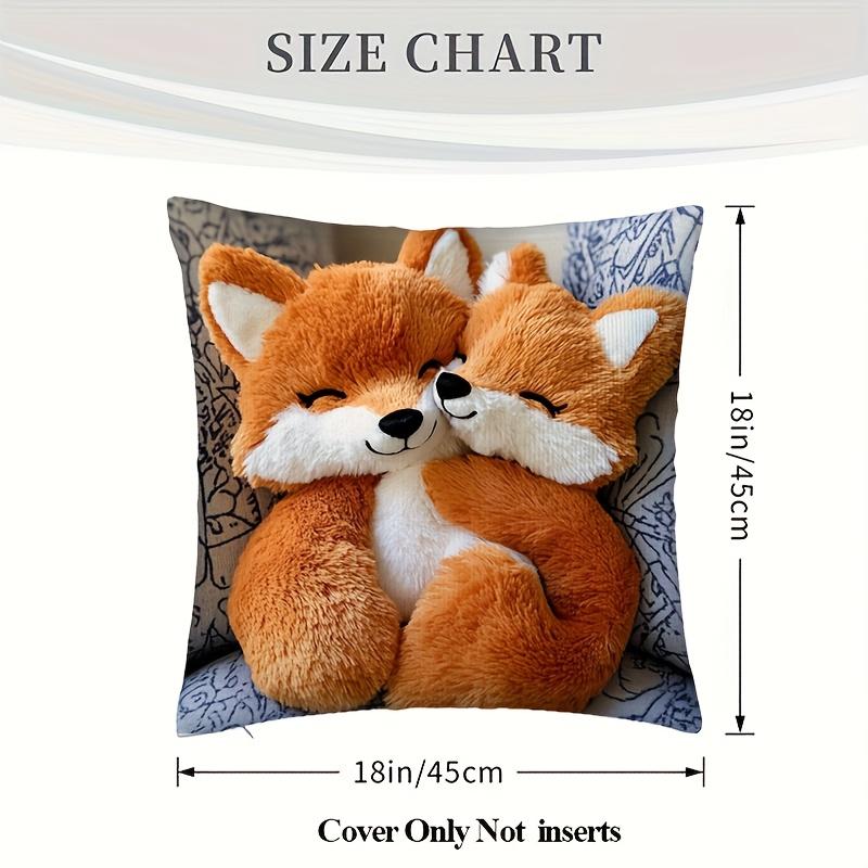 Niedliche Kissenhülle mit Fuchs-Print, mit Reißverschluss & maschinenwaschbar, Universelle Kissenhülle für Sofa, Schlafzimmer & Büro