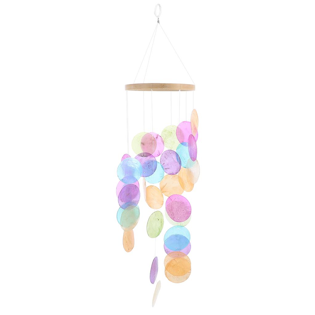 Shell Wind Chime Ornament Delicate Outdoor Decor Bamboo Ring Seashell Hanging Bell Garden Terrace Courtyard Accessories Durable