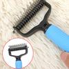 Pet Grooming Rake, Double Sided Cat Undercoat Rake Dematting Comb, Gentle Detangling Tool, Deshedding Brush for Dogs Cats Medium Long Coats