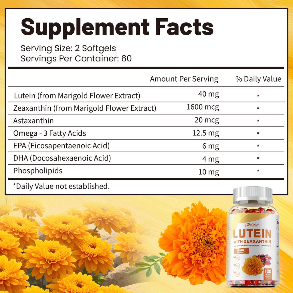 Lutein & Zeaxanthin - Eye Health Vitamins,Relieve Eye Fatigue and Improve Vision