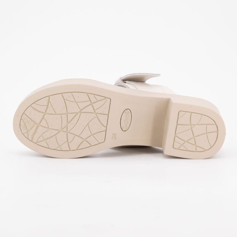 White Heeled Sandals In Tessa Leather with Golden Buckle Woman SCHOLL