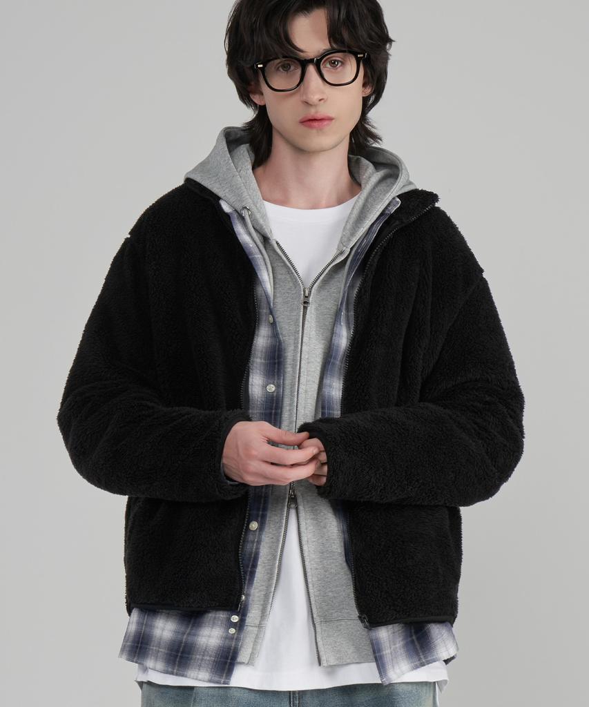 Untapped Studio Soft Basic Fur Fleece Zip-Up Jacket 3 Colors