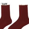 British Temperament Casual Socks Ruffle Crew for Women, Cotton Frilly Lace Socks, Soft Breathable Moisture Wicking Ankles Daily Wear And Fashionable