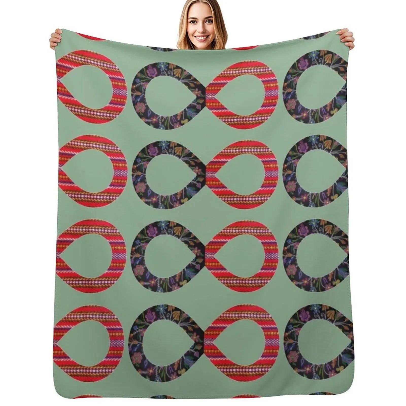 Mtis Infinity Throw Blanket Warm Plush Fuzzy Blanket for Living Room Size: 75*100cm, Weight: 230 GSM