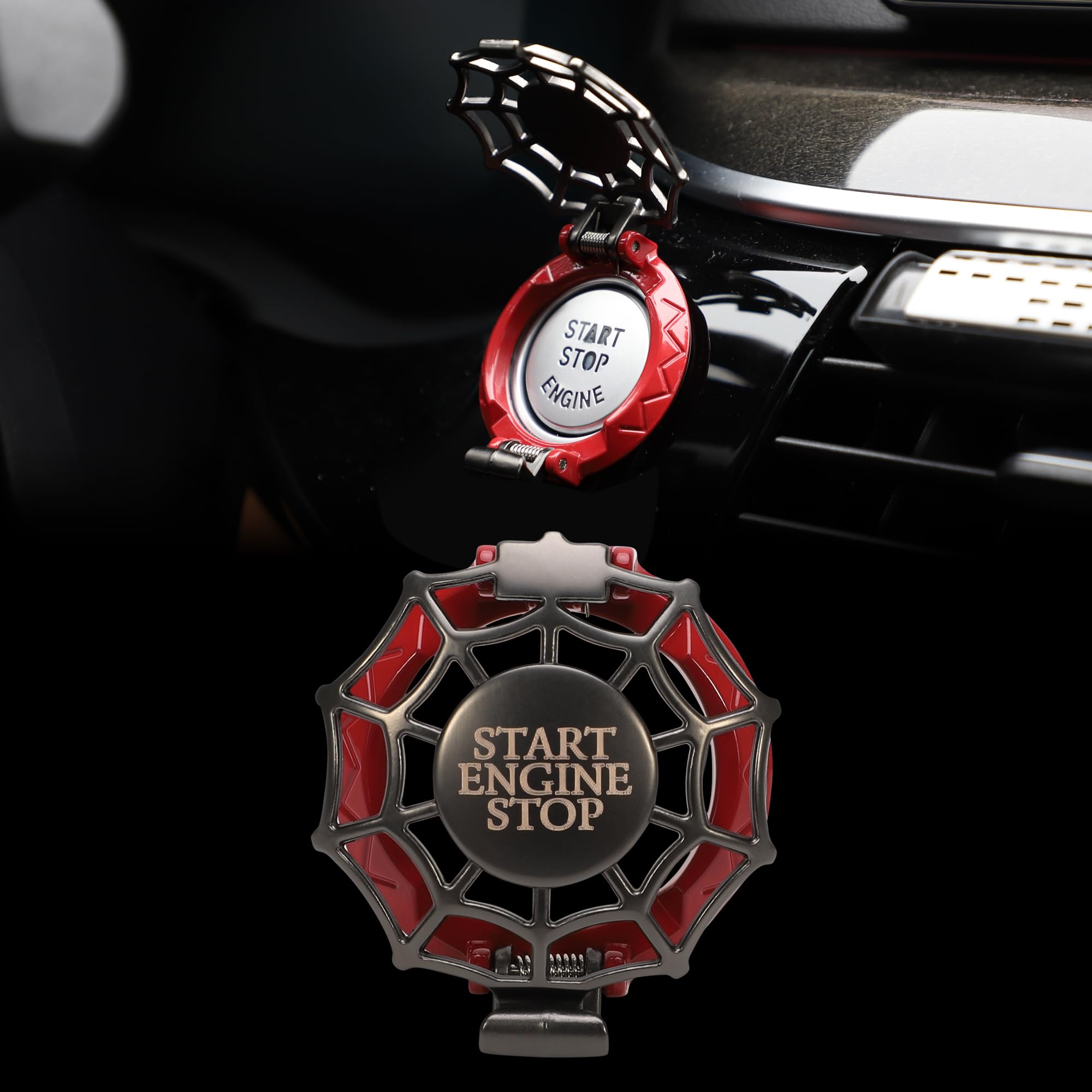 TOMALL Car Push Start Button Cover Universal Car Motorcycle Press красный