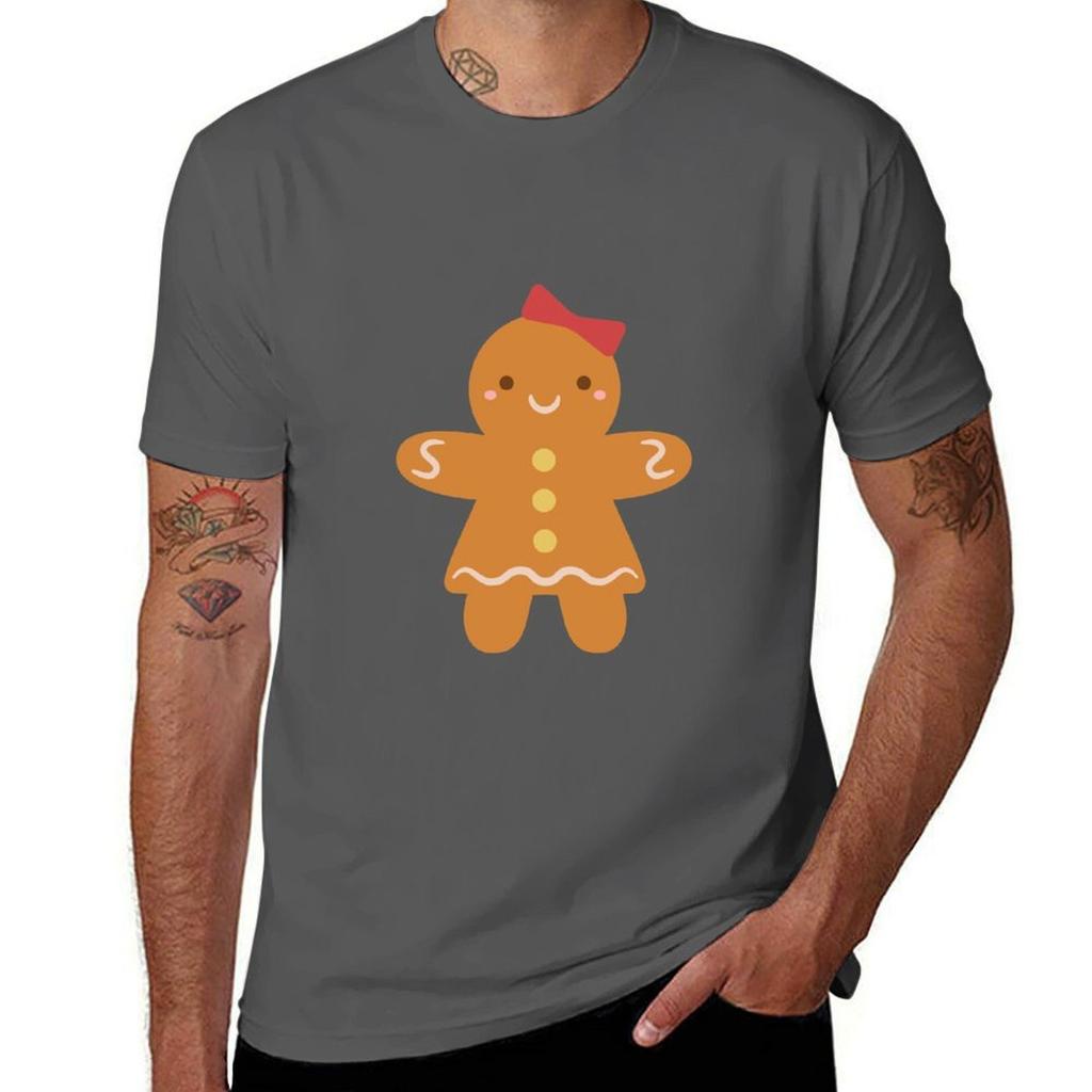 Cute Gingerbread Unisex With Bow Tshirt Active Wear Sports Tshirt For Unisex