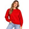 Women's Red Crew Neck Cotton Sweatshirt – Brushed Fleece 290 G/m² - Red