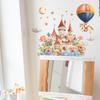 Self-adhesive Cartoon Castle Flowers Hot Air Balloon Wall Stickers for Kids Room Bedroom Home Decor