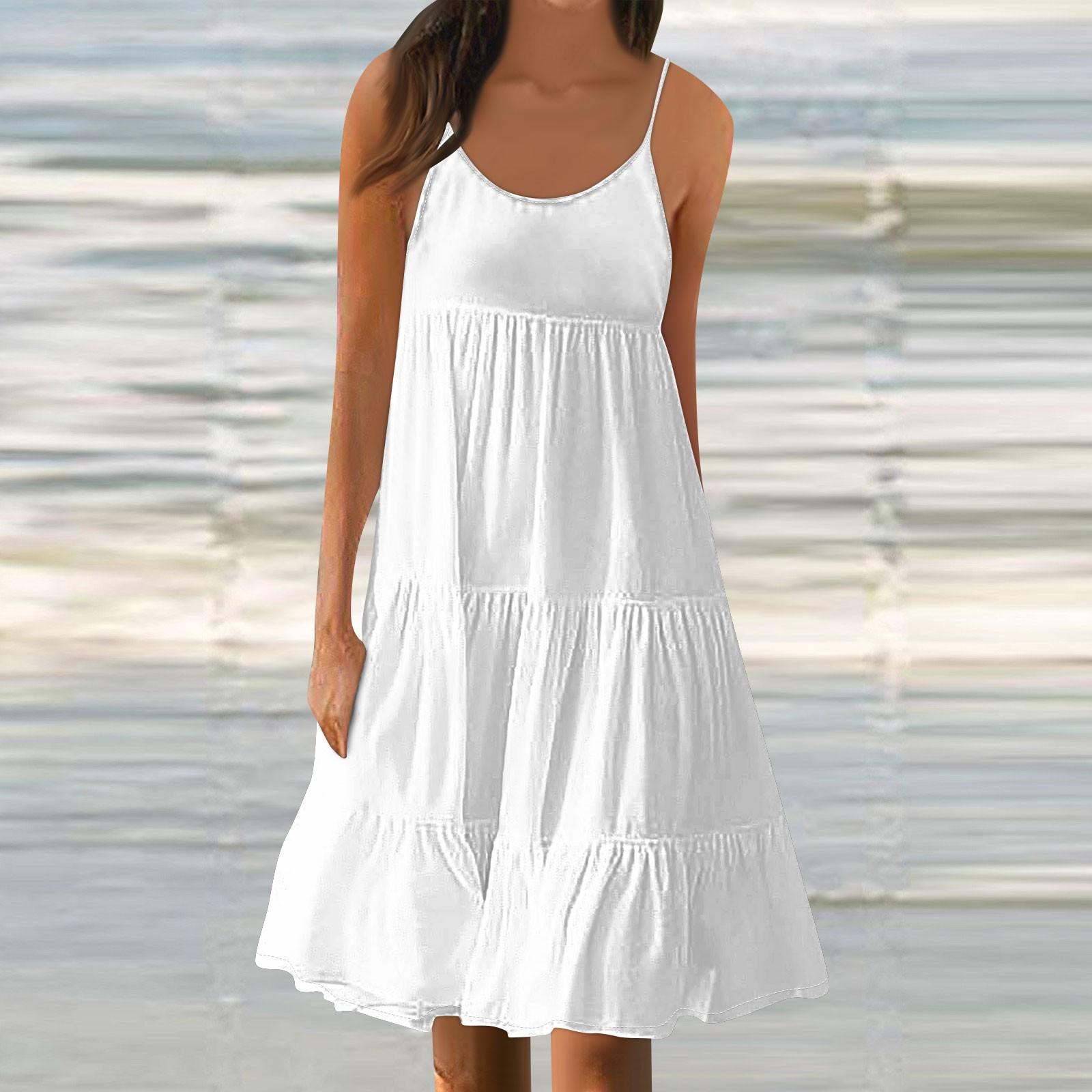 

Женские летние модные свободные повседневные пляжные платья-майки с градиентом XL белый