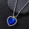 Elegant heart shaped synthetic zirconia pendant necklace sparkling jewelry accessories for parties banquets suitable giftGood product