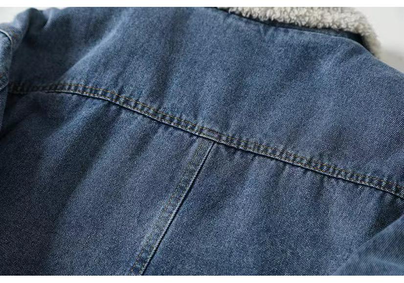 Men's Thickened Lambswool Denim Jacket - Warm, Trendy, Casual Winter Outerwear