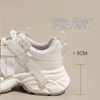 Spring New Thick-soled Heightening 5 Dad Shoes Women's Comfortable and Versatile Casual Shoes Mesh Breathable Sneakers