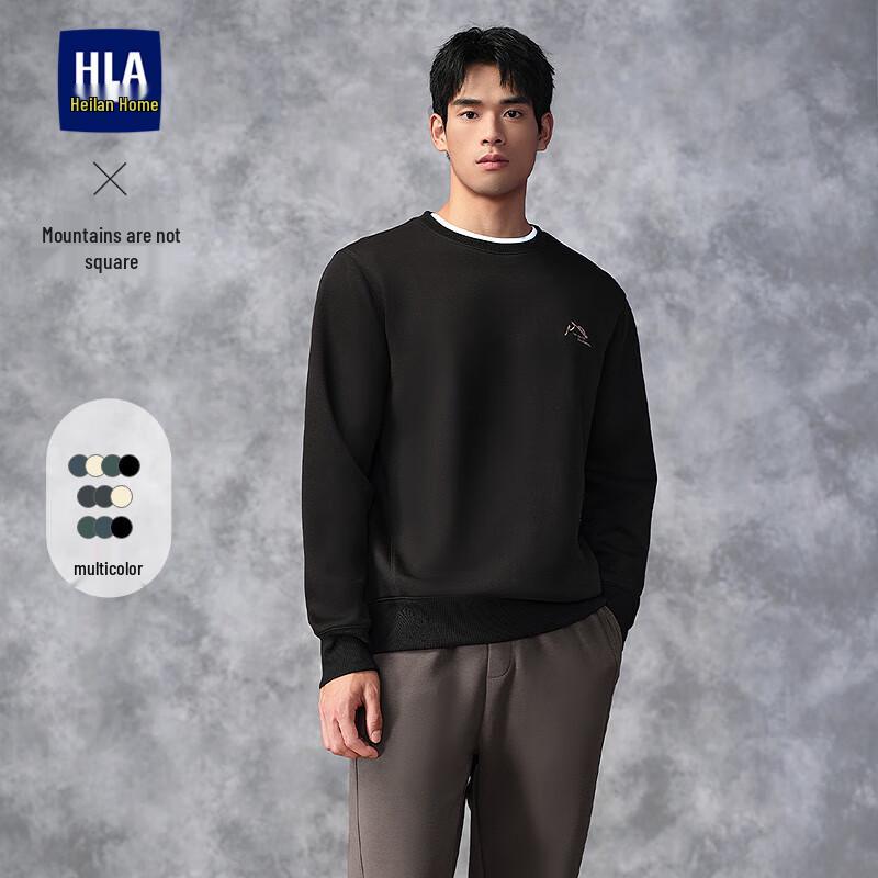 HLA Men's Mountain Series Embroidered Crew Neck Sweatshirt