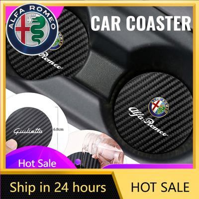 Car Stickers For Alfa Romeo Car Coaster Water Cup Bottle Holder Anti-slip Pad Mat Silica Pad For Alfa Romeo GT Stelvio F1 Brera