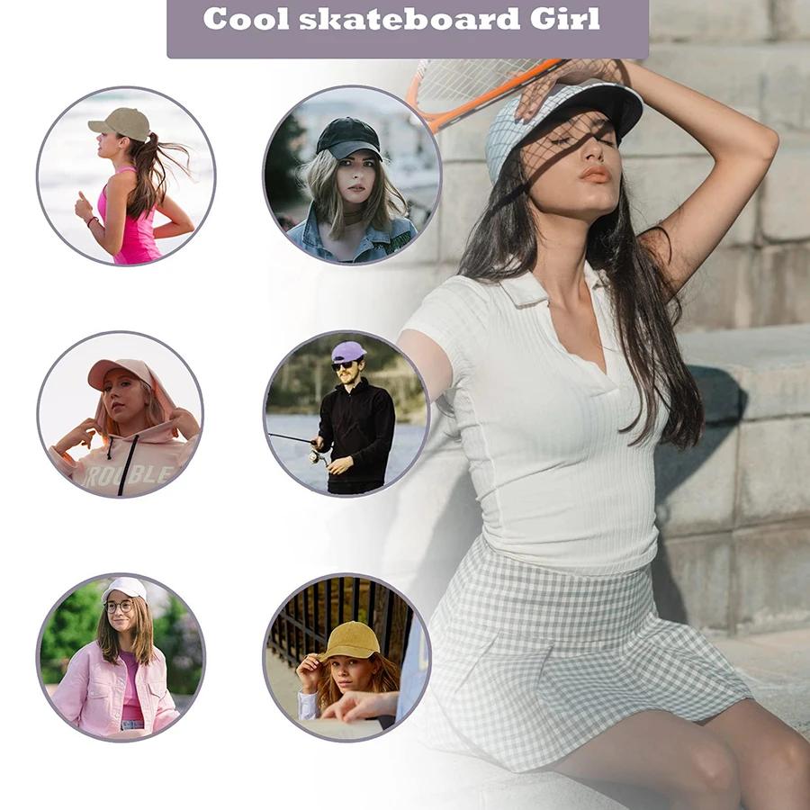 1 Piece Solid Color Baseball Cap for Women Men Cotton Unisex Hats for Casual Outdoor Sunscreen Windproof and Warm Black/White