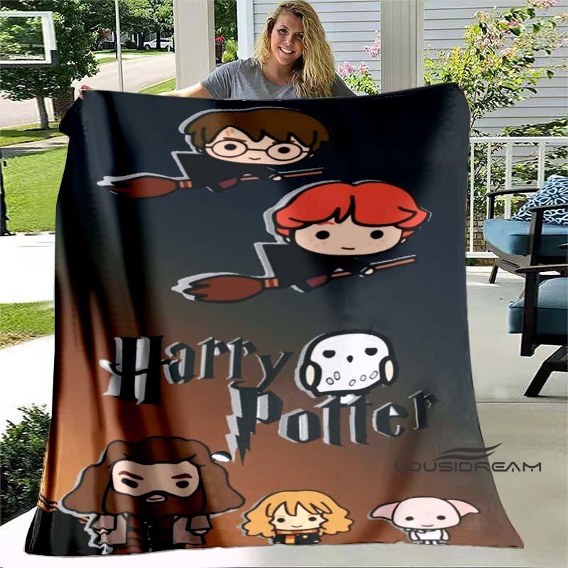 Cute & Kawaii-Style 3D Printed Blanket — Harry Potter Theme: Warm and Cozy Flannel Throw. Perfect for Bedrooms, Sofas, Beds, Sea