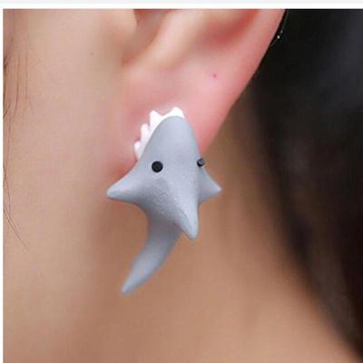 New Fashion Creative Animal Earrings Cartoon Personality Alloy Studs Cute Trend Corgi Shark Jewelry Gifts