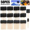 50Pcs Foam Brush Painting Sponge Tool with Handle Wood Grip Lightweight DIY Sponge Paint Pens for Acrylics Painting DIY Crafts