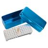 72 Holes Aluminium Alloy Sterilizer Case Dental Use Holder Disinfection Box(Blue)