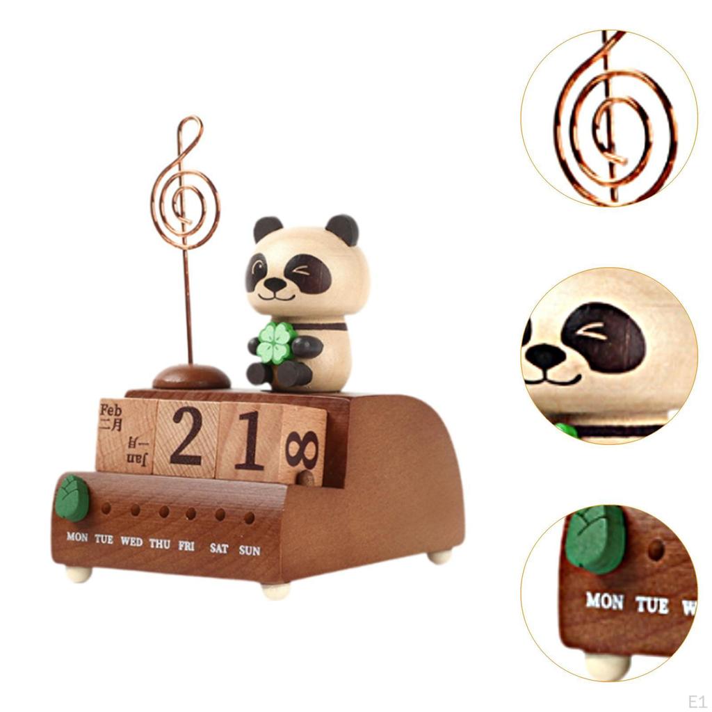 Spieluhr Schreibtischkalender Ästhetisches Handwerk Tragbar Leicht Schreibtisch Tischplatte Ornament für Büro