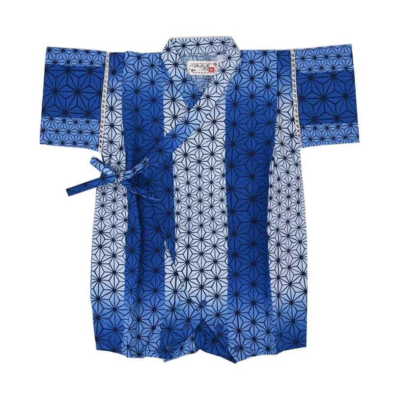 Angelic Nina R6 Jinbei Romper Hemp Pattern Boys' (21. (Blue), 80cm)