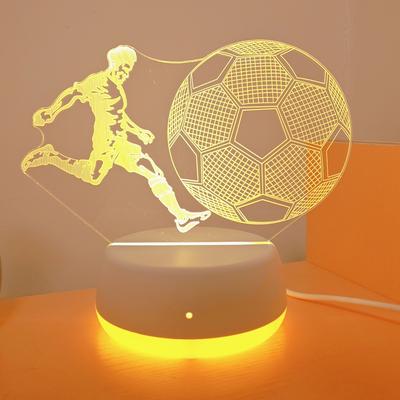 USB 3D Lampka Nocna Piłka Nożna Sportowa Atmosfera Lampka Nowość Lampka Nocna Dekoracja Pokoju Lampa Biurkowa