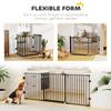 Dog Barrier Gate Freestanding Adjustable Protective Gate 202.5 x 76 cm Dog Gate Foldable Door Safety Gate Dog Barrier Gate for Stairs, Doors, Kitchen
