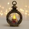 Retro Christmas Round Lantern LED Candle Light Portable Atmosphere Setting Decoration Home Desktop Ornament Circular Lighting