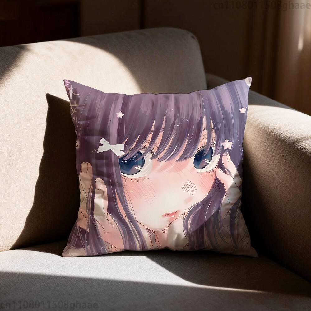Waguri Anime Kaoruko Pillow Case Antidustmite Pillowcase Invisible zipper silky short plush Sofa cushion cover