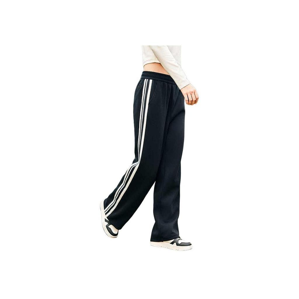 Anta Comfortable Casual Simple Loose Knit Sports Pants Women Bottoms Basic-Black 162438311-3