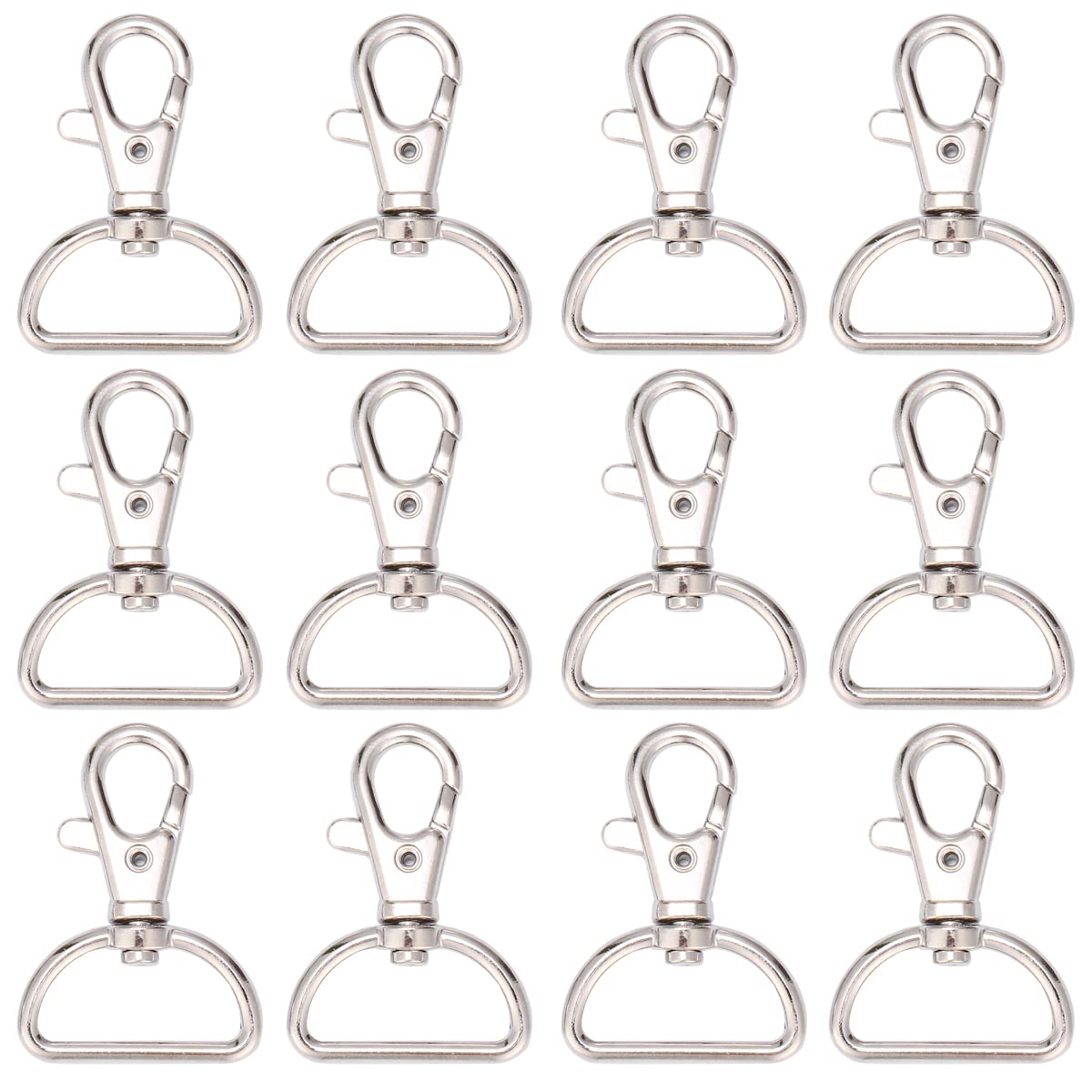 

20 Вращающихся карабинов-рычагов, Карабины-рычаги для рюкзака, Детали ручной работы для сумки (Внутренний диаметр 25 мм, Серебристый)