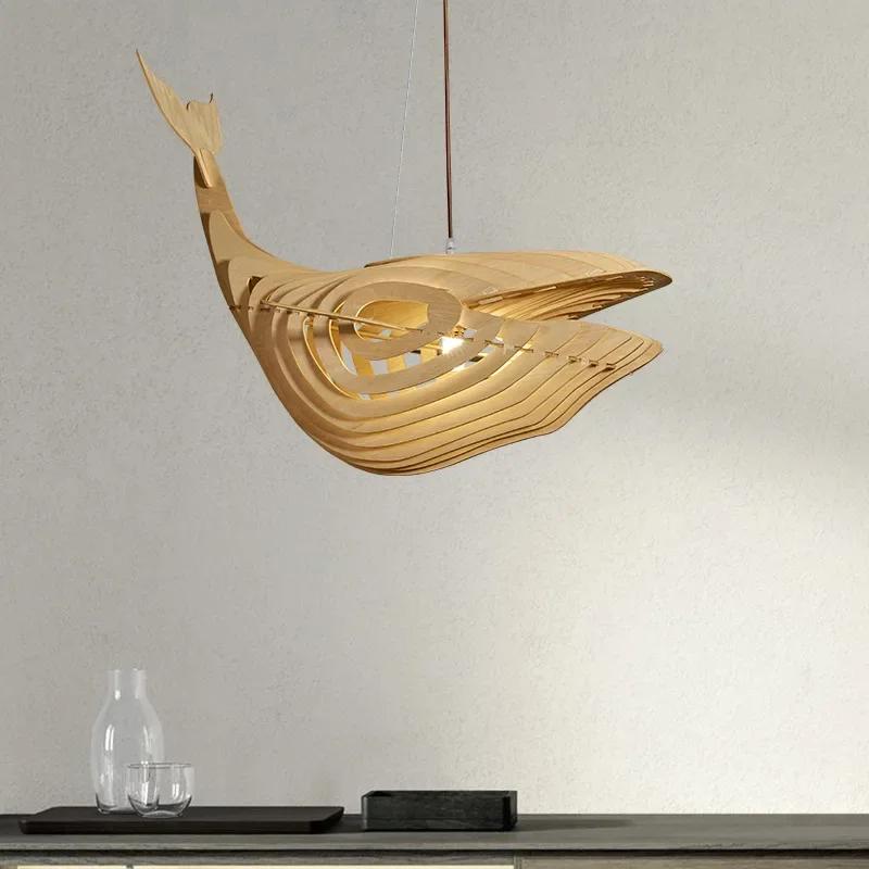 Carp Lantern New Chinese Restaurant Chandelier Coffee Shop Creative Fish Japanese Sushi Southeast Asia bamboo Pendant Light