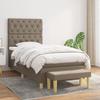 3137353 vidaXL Divan Bed with Mattress Taupe 80x200 Cm Fabric