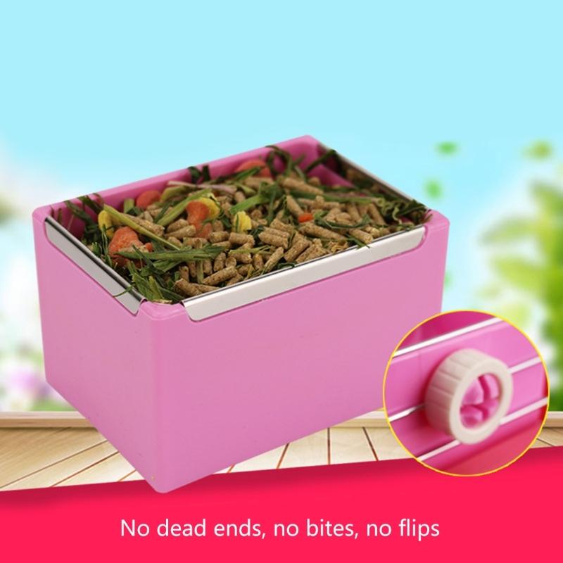 Rabbits Feeding Bowl Hanging Feeder for Small Pet Cage Hanging Food Bowl with Easy Install Screw for Hamster Guinea Pigs
