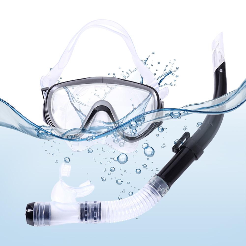 Diving Mask Snorkeling Set For Adults 4mm Thick Tempered Glass Scuba No Leakage Anti-Fog Goggles Glasses Swimming Pool Equipment