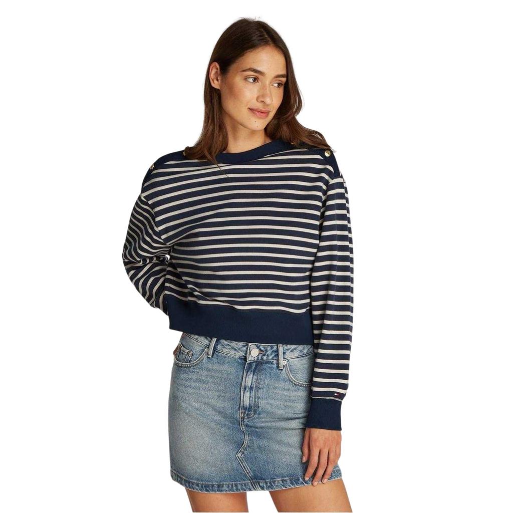 Tommy Hilfiger Womens/Ladies Striped Boat Neck Regular Sweatshirt