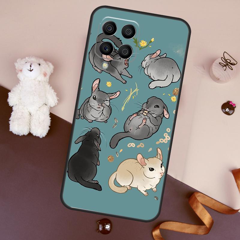 Cute Cartoon Chinchilla Case For Samsung Galaxy M36 M55 M35 M15 M56 M16 M54 M14 M34 M31 M11 M13 M53 M12 M32 M52 M06