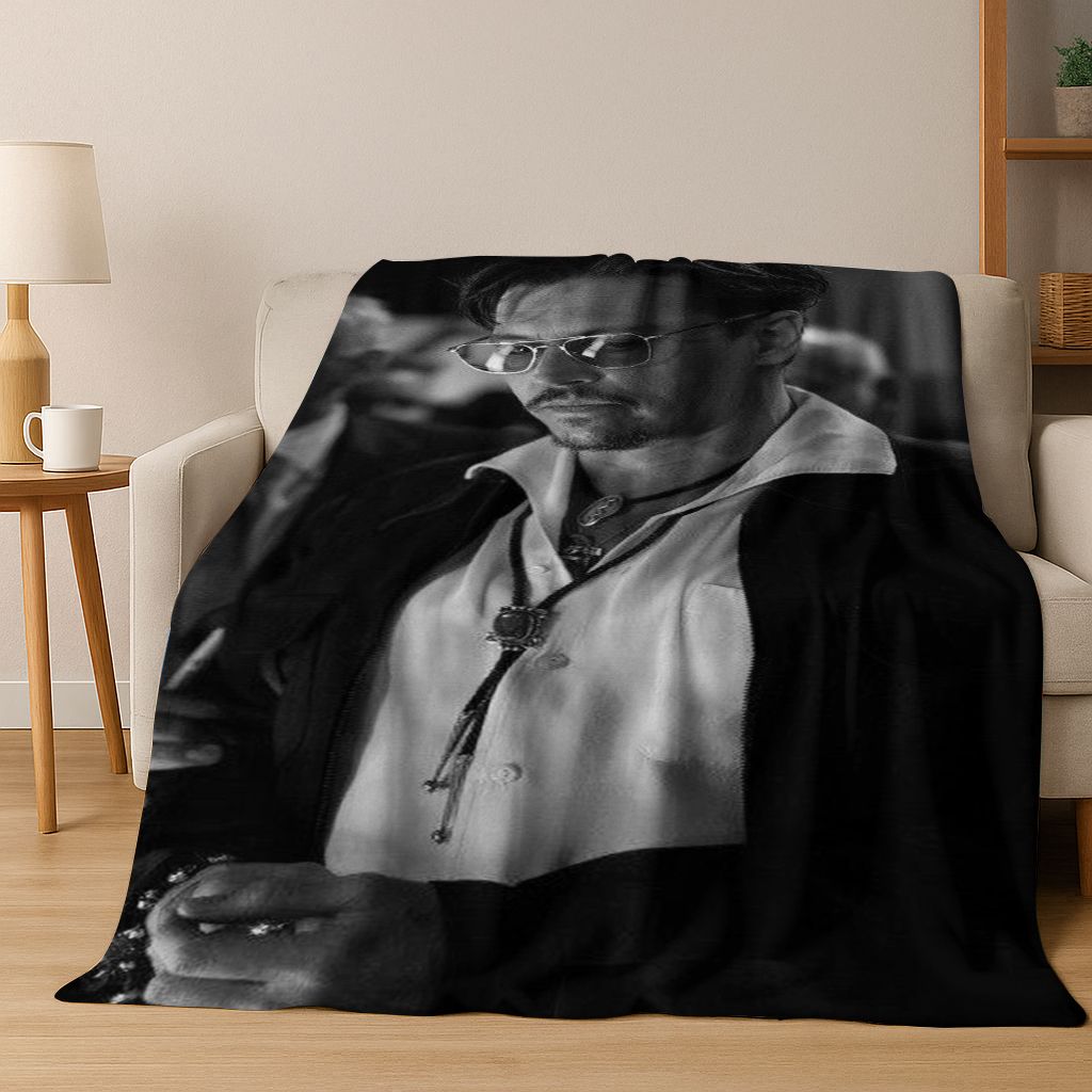 26 Stili Johnny Depp Arte Coperta di Flanella, Calda e Accogliente Morbida Coperta da Divano per Casa Camera da Letto Letto Divano Picnic Ufficio Copertura Regalo bambino