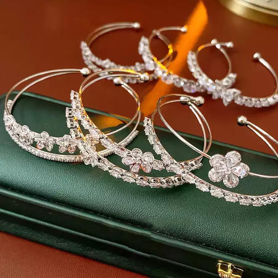 Minimalist Zircon Water Drop Butterfly Open Bangle Bracelet - Elegant, Versatile, and Fashionable Exquisite Hand Jewelry