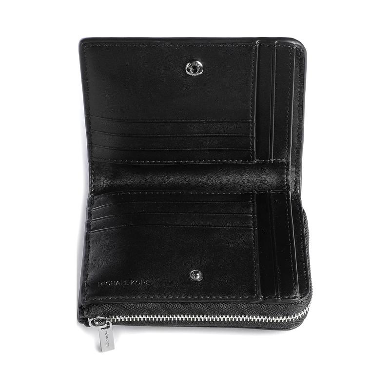 Michael Kors Logo Printed All Over Zipper Leather Wallet Men's and Women's Couple Style Black