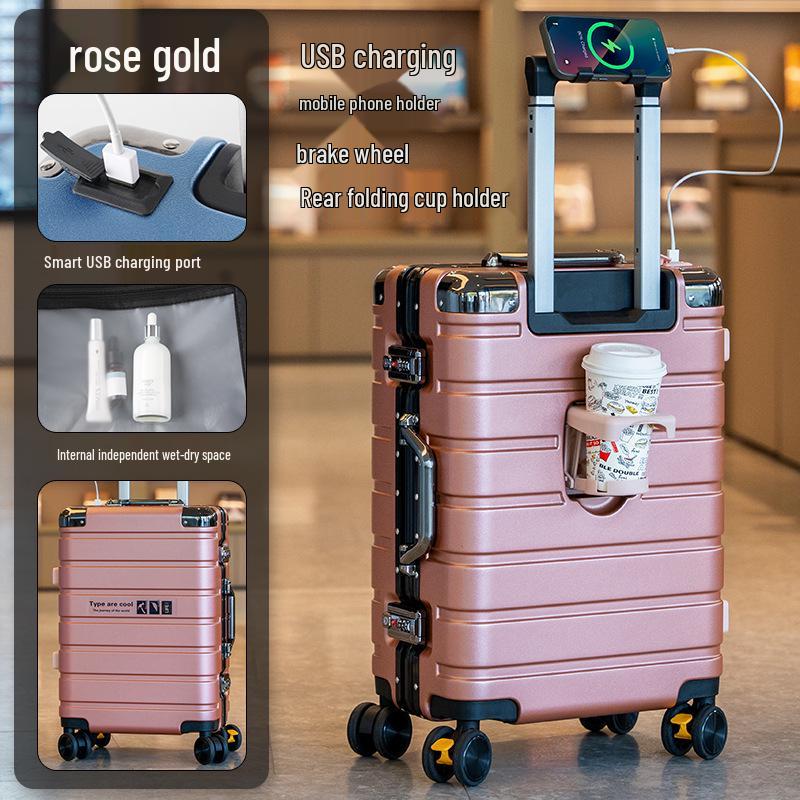 20  Silent Brake Extra-Large Capacity Trolley Suitcase with Password Lock for Men; Durable Travel Companion. 20 inch Regular