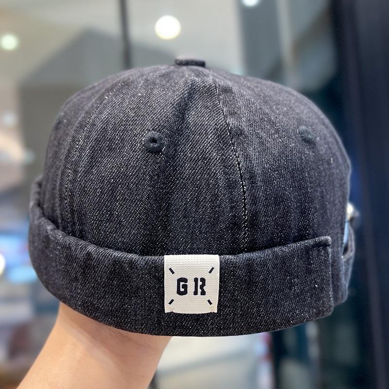 

Джинсовая шляпа в японском стиле, выстиранная водой, из дыни и кожи, модная, с нашивкой, шляпа землевладельца, мужская и женская, хип-хоп, шляпа яппи, французская матросская шляпа, трендовая (55-59cm)