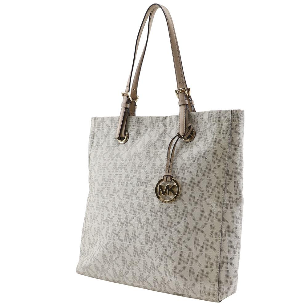 Michael Kors MK Signature Tragetasche offwhite PVC Damen Gebraucht