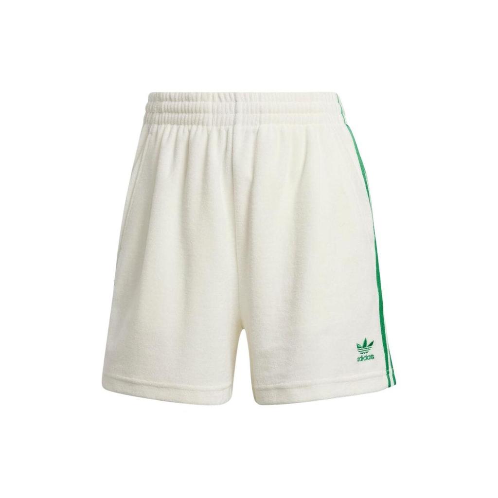 Adidas Originals Striped Mid-Rise Loose Casual Shorts Women Bottoms White JH0617