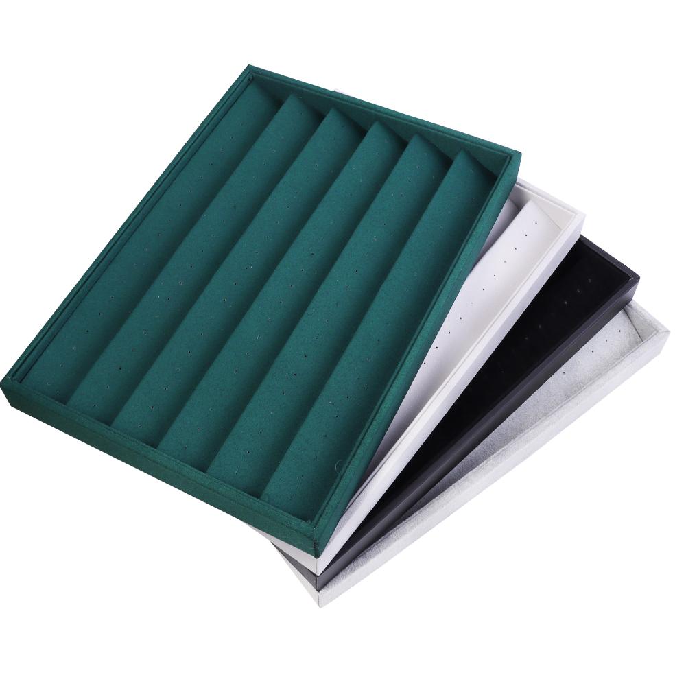 1pc Velvet Jewelry Display Tray Earrings Ring Storage Box Drawer Jewellery Organizers Stackable Jewelry Organizer Boxes