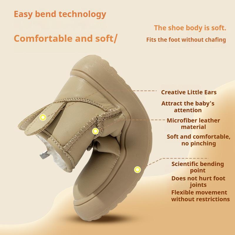 Παιδικές Φλις Ζεστές Βαμβακερές Μπότες Παιδικές Ψηλές Μπότες Χιονιού Παιδικές Μονόχρωμες Φλις Χειμερινές Μπότες